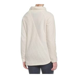 wooly bully women's large white cowl neck pullover sweater corded